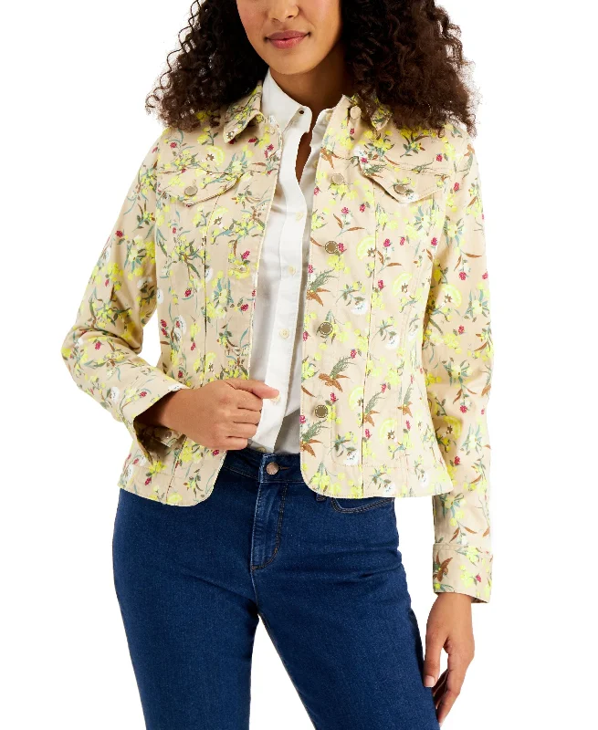 Charter Club Lush Garden Printed Denim Jacket Rayon Jacket Velvet Jacket Corduroy Jacket Charter Club Lush Garden Printed Denim Jacket Rayon Jacket Velvet Jacket Corduroy Jacket