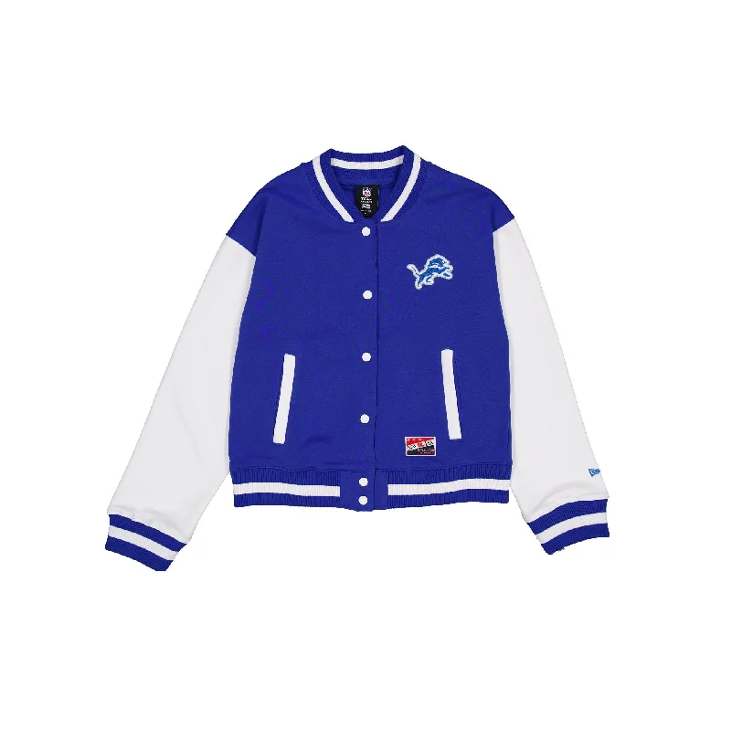 Detroit Lions Throwback Fleece Women's Jacket Elasticated Jacket Padded Jacket Insulated Jacket Detroit Lions Throwback Fleece Women's Jacket Elasticated Jacket Padded Jacket Insulated Jacket