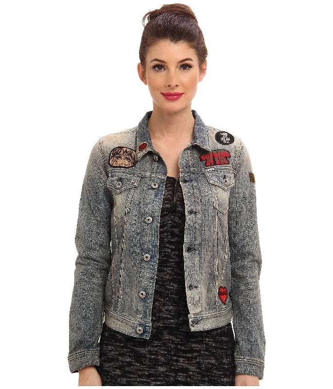 Diesel Womens De-Jaque-Np Jacket Boat Neck Shawl Collar Notched Collar