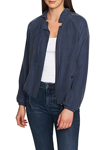 Drawstring-Trimmed Soft Bomber Jacket Knit Jacket Woven Jacket Fleece Jacket