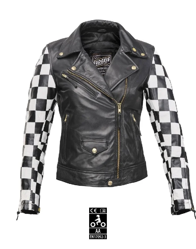 EUDOXIE Beth Women's Leather Jacket in Black Quilted Jacket Puffer Jacket Insulated Jacket EUDOXIE Beth Women's Leather Jacket in Black Quilted Jacket Puffer Jacket Insulated Jacket