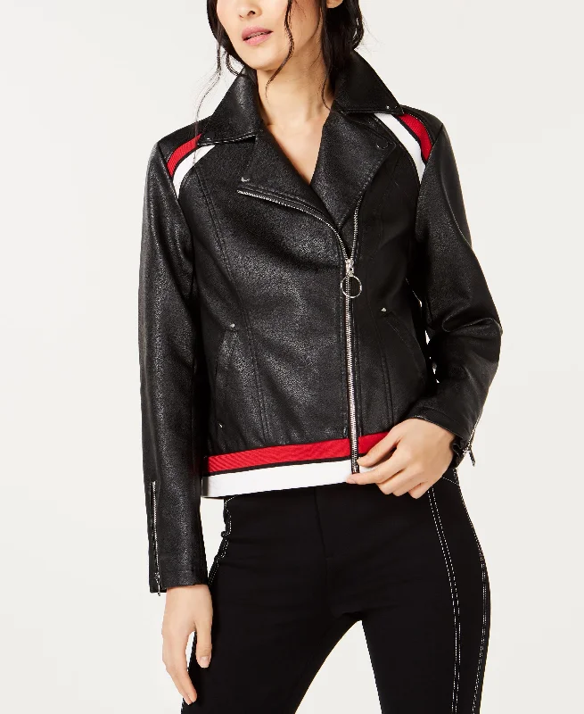 I.N.C. Faux-Leather Moto Jacket Insulated Jacket Fitted Jacket Loose Jacket