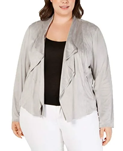 I.N.C. Plus Size Faux-Suede Double-Layer Drape-Front Jacket Striped Jacket Polka Dot Jacket Floral Jacket I.N.C. Plus Size Faux-Suede Double-Layer Drape-Front Jacket Striped Jacket Polka Dot Jacket Floral Jacket