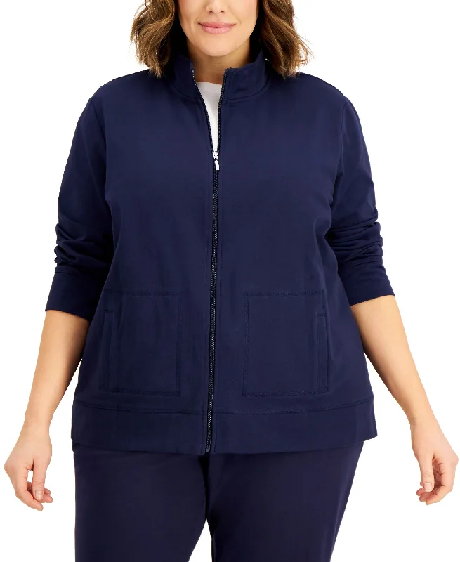 Karen Scott Plus Size French Terry Knit Jacket Quilted Jacket Puffer Jacket Insulated Jacket Karen Scott Plus Size French Terry Knit Jacket Quilted Jacket Puffer Jacket Insulated Jacket