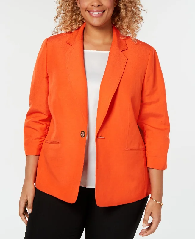 Kasper Plus Size Hardware Closure Jacket Rayon Jacket Velvet Jacket Corduroy Jacket