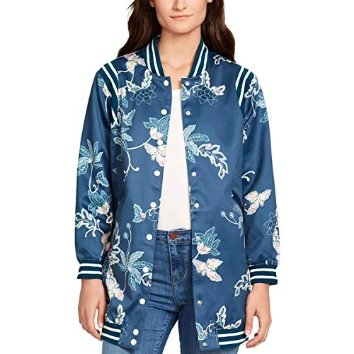 Long Printed Bomber Jacket Fleece Jacket Down Jacket Feather Jacket