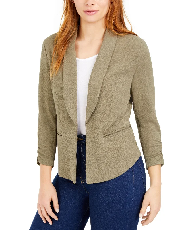 Petite Ruched-Sleeve Jacket Embroidered Jacket Appliqued Jacket Beaded Jacket
