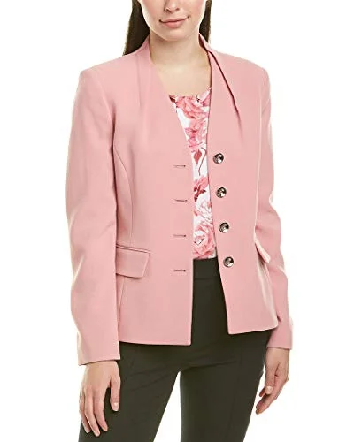 Pintuck-Collar Jacket Zip Front Button Front Snap Front