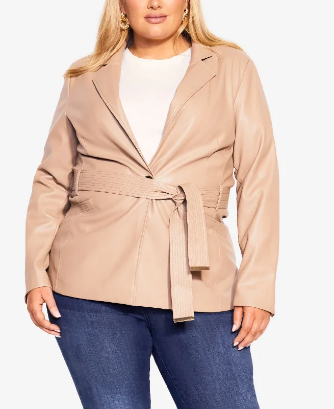 Trendy Plus Size Christine Pleather Jacket Taupe 16W Nylon Jacket Polyester Jacket Spandex Jacket Trendy Plus Size Christine Pleather Jacket Taupe 16W Nylon Jacket Polyester Jacket Spandex Jacket