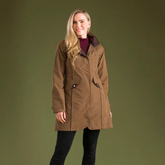 Una Waterproof Jacket - Camel Wool Fabric Cashmere Fabric Tweed Fabric