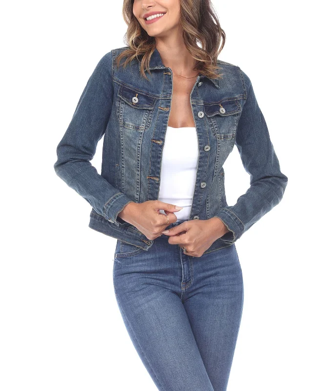 Womens Classic Denim Jacket Chenille Fabric Brocade Fabric Lace Fabric