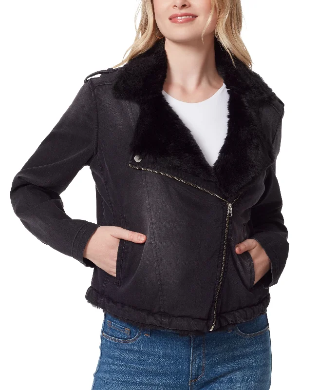 Women's Finley Faux-Fur Trim Denim Moto Jacket Mesh Jacket Canvas Jacket Denim Jacket Women's Finley Faux-Fur Trim Denim Moto Jacket Mesh Jacket Canvas Jacket Denim Jacket