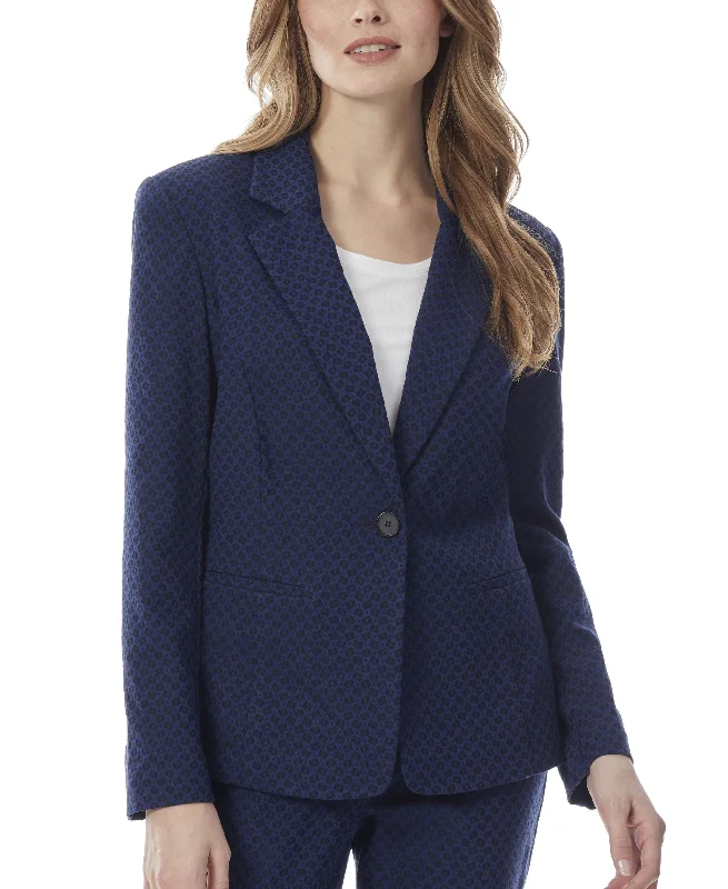 Womens Princess Seam One Button Jacket Nylon Fabric Polyester Fabric Spandex Fabric
