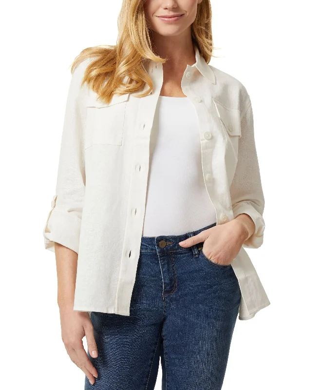 Womens Shacket With Rolled Tab Jacket Fleece Jacket Down Jacket Parka