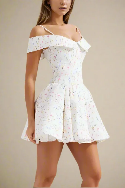 Allanah Bodycon Day Mini Dress - Pearl White Stylish Spaghetti Strap Mini Dress