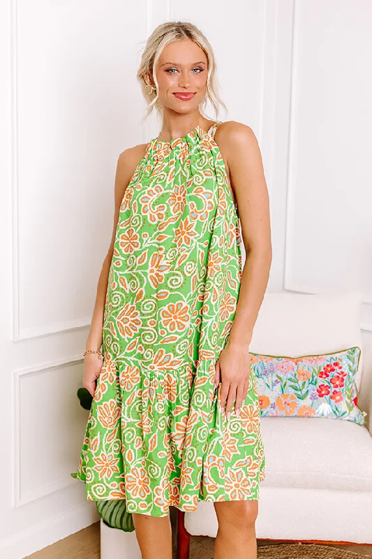 Aruba Cruise Linen-Blend Mini Dress Classic Floral Mini Dress