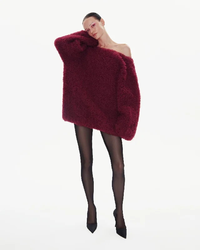 Beatrice Mini Dress in Burgundy Classic Black Mini Dress