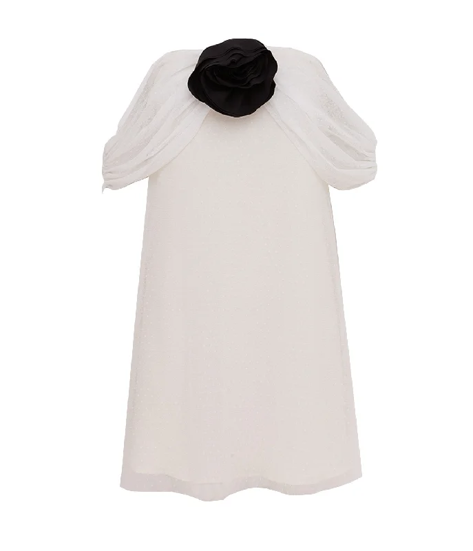 Daffodil Mini Dress in Ivory Chic Bohemian Mini Dress