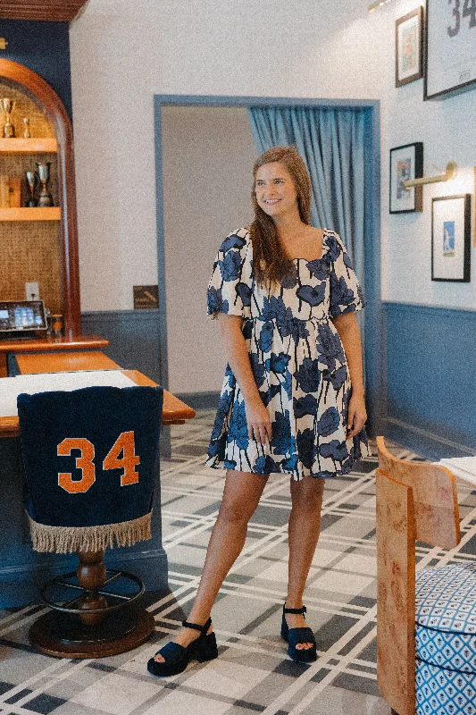 Mandie Navy Floral Mini Dress Classic Black Mini Dress