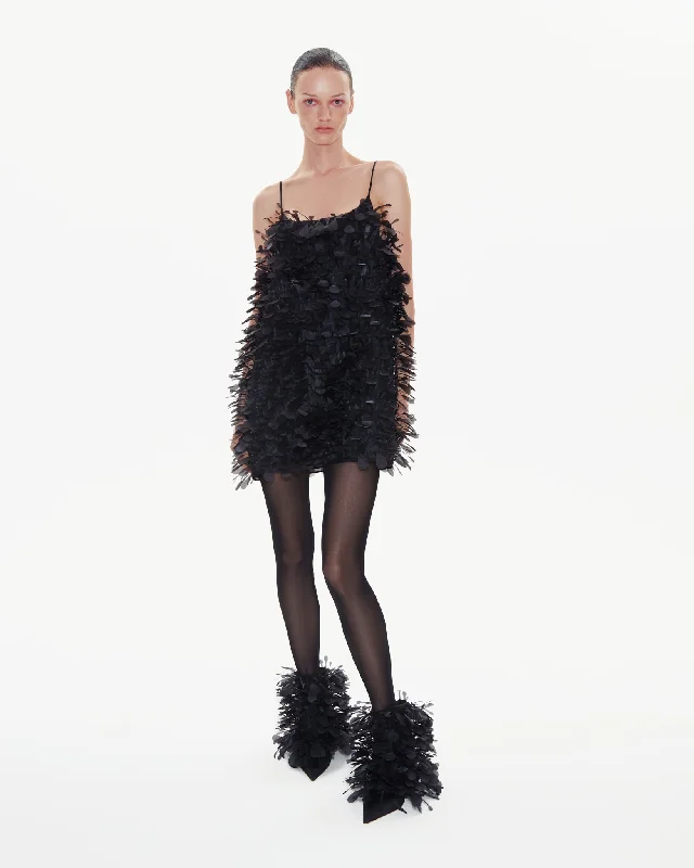 Fabia Mini Dress in Black Cozy A-Line Mini Dress