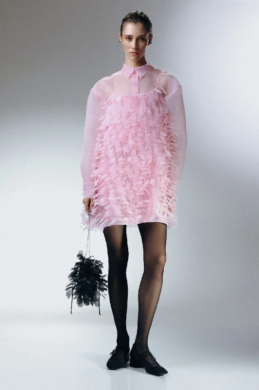 Fabia Mini Dress in Pink Classic Striped Mini Dress