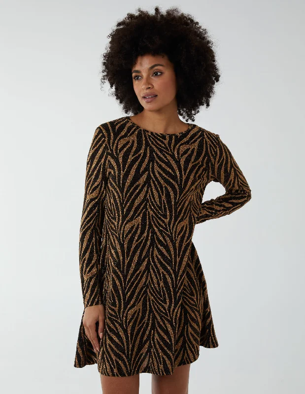 Lurex Swing Mini Dress Elegant Silk Mini Dress