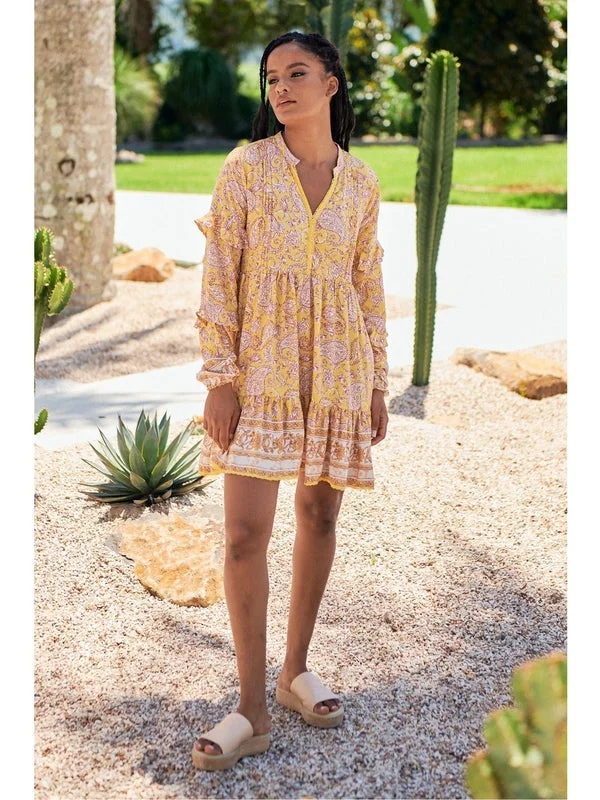 JAASE PLUS Elodie Print Fey Mini Dress Cozy Cotton Mini Dress