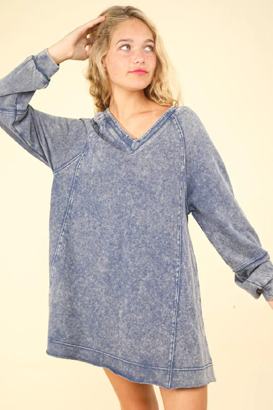 Mineral Washed Oversized A-Line Mini Dress Trendy Camisole Mini Dress