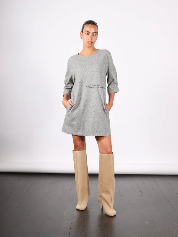 Mini Dress in Grey Melange by MM6 Maison Margiela Trendy Wraparound Mini Dress