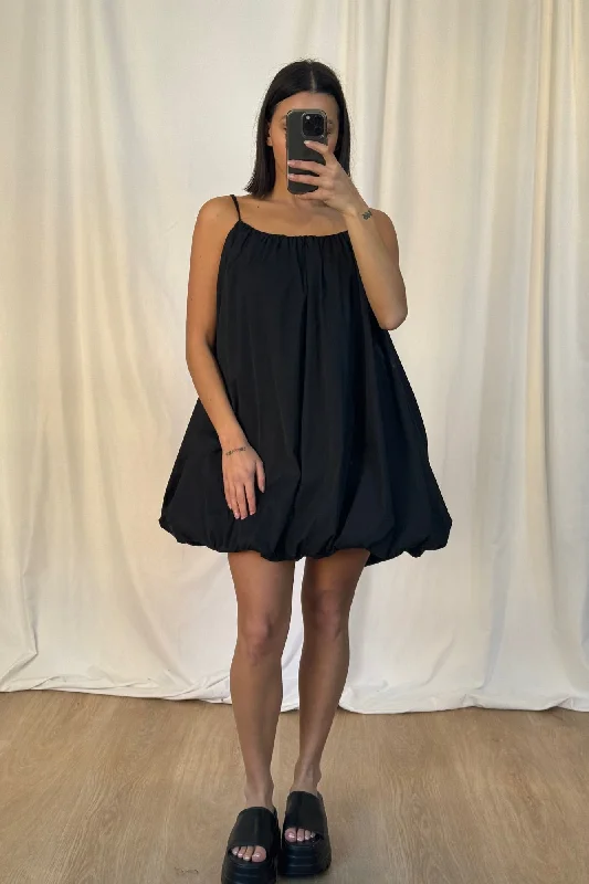 Natalia Mini Dress Black Stylish Ruffle Mini Dress