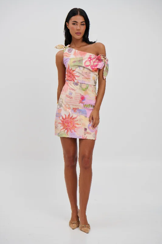Nellie Mini Dress Pastel Comfortable Polka Dot Mini Dress
