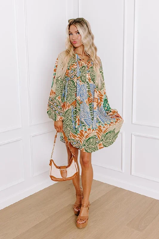 Paradise Palms Mini Dress Chic Halter Mini Dress