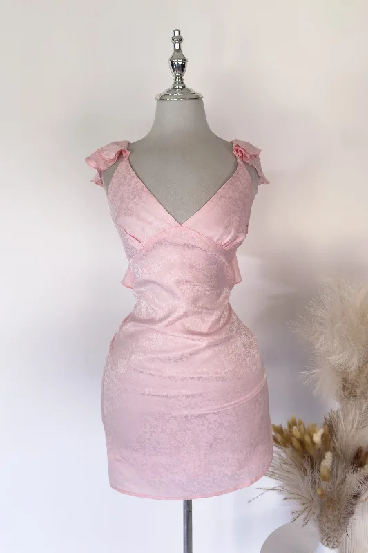 Pink Mini Dress - SAMPLE SALE Trendy Lace Mini Dress