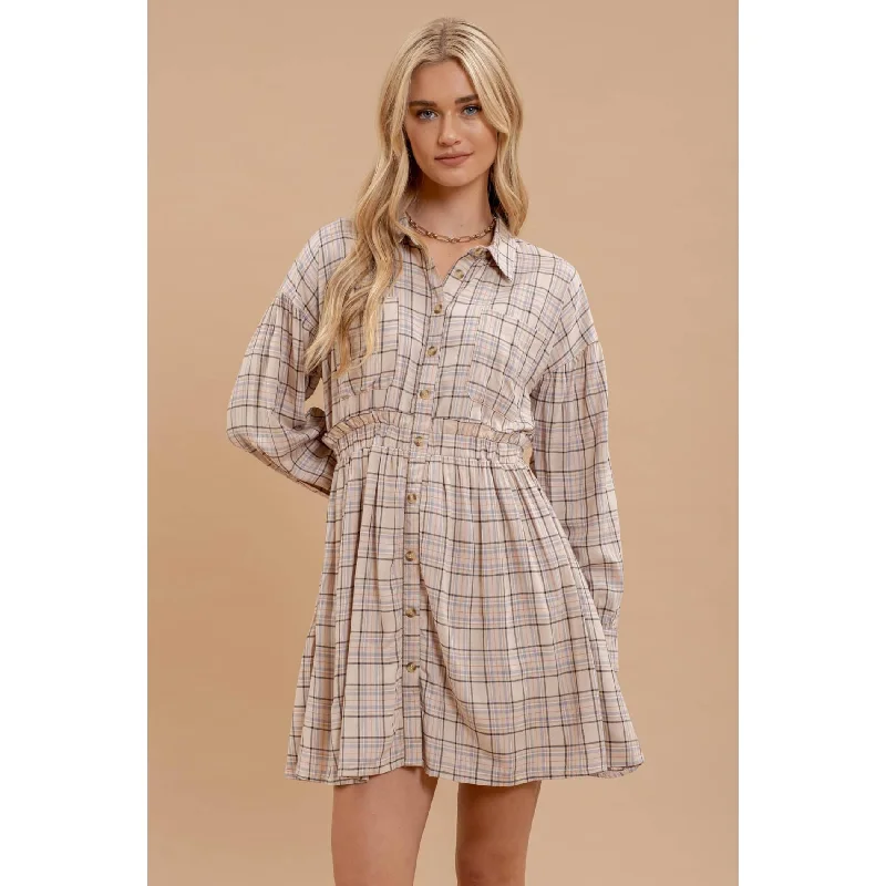 Pleasantly Plaid Mini Dress Elegant Sequin Mini Dress