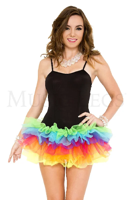 Rainbow Tutu Mini Dress Elegant Satin Lace Mini Dress