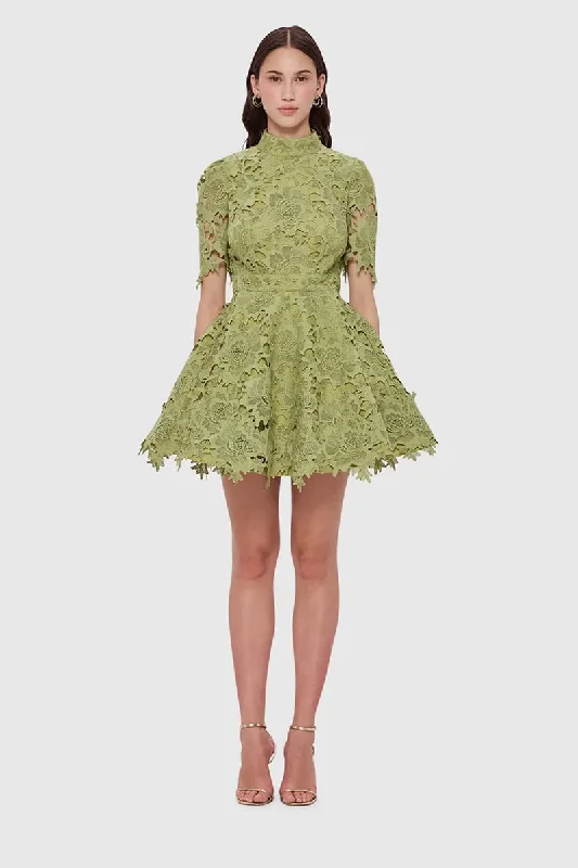 Samira Lace Mini Dress Chic Pleated Mini Dress