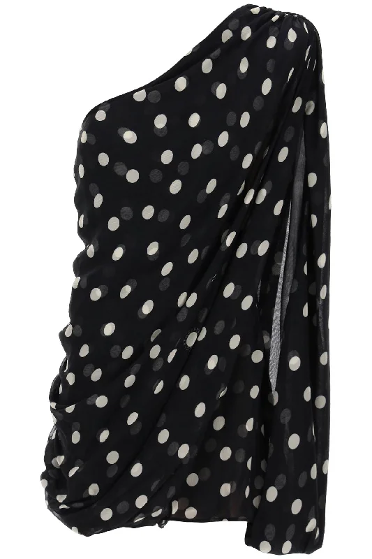Silk Polka Dot Mini Dress Cozy Ribbed Mini Dress