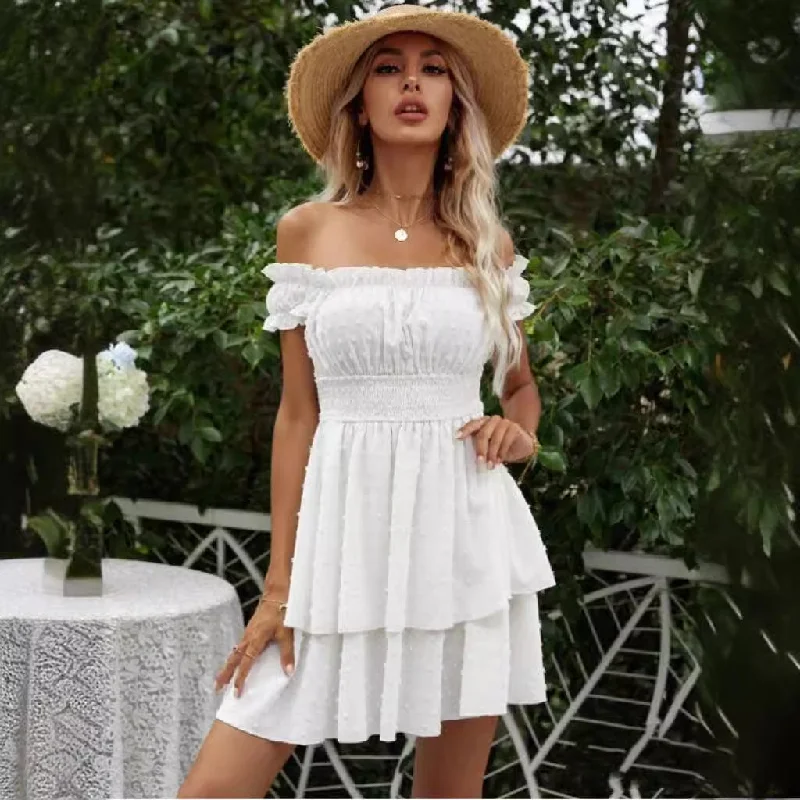 Suspender High-end Sleeveless Mini Dress Elegant Off-Shoulder Dress Mini