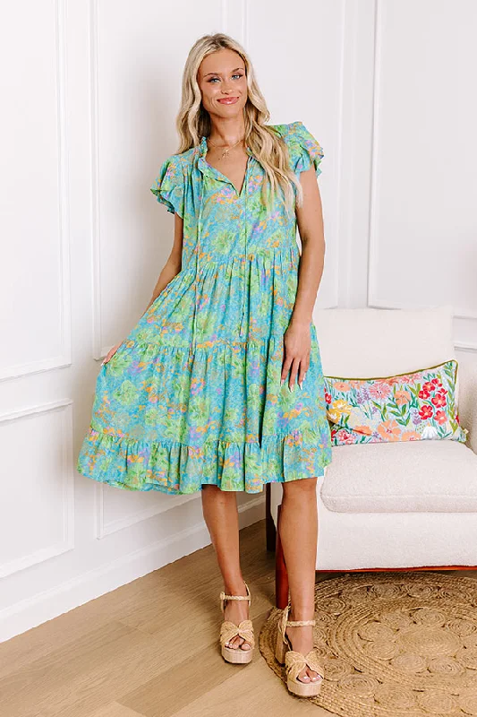 Tropical Escape Floral Mini Dress Trendy Cut-Out Mini Dress