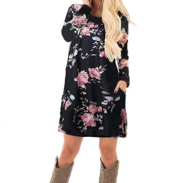 Black Floral Printed