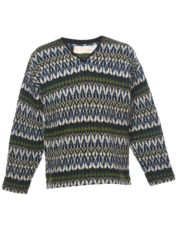 Aztec Print Jumper - M