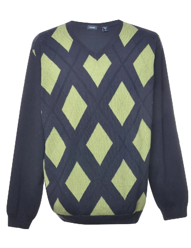 Izod Argyle Jumper - L