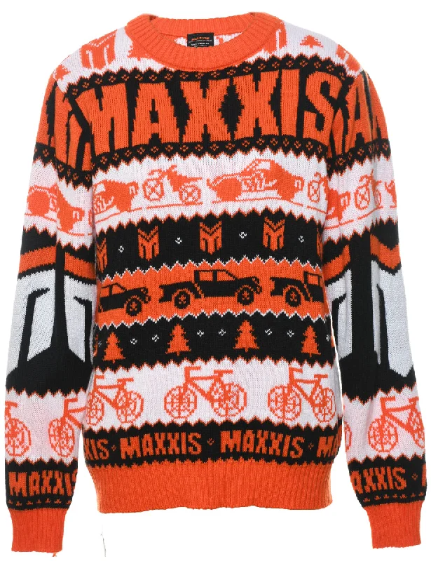 Orange & Black Vehicle Design Jumper - M