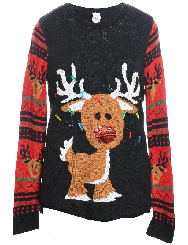 Reindeer Christmas Jumper - L