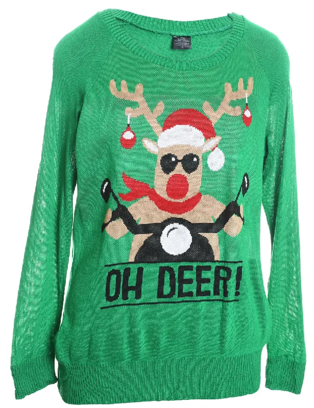 Reindeer Christmas Jumper - L