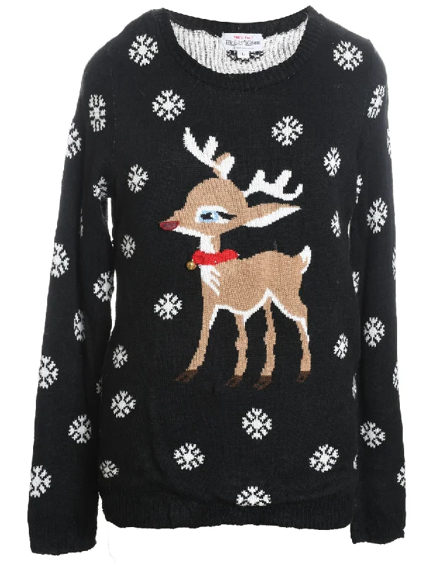 Reindeer Christmas Jumper - L