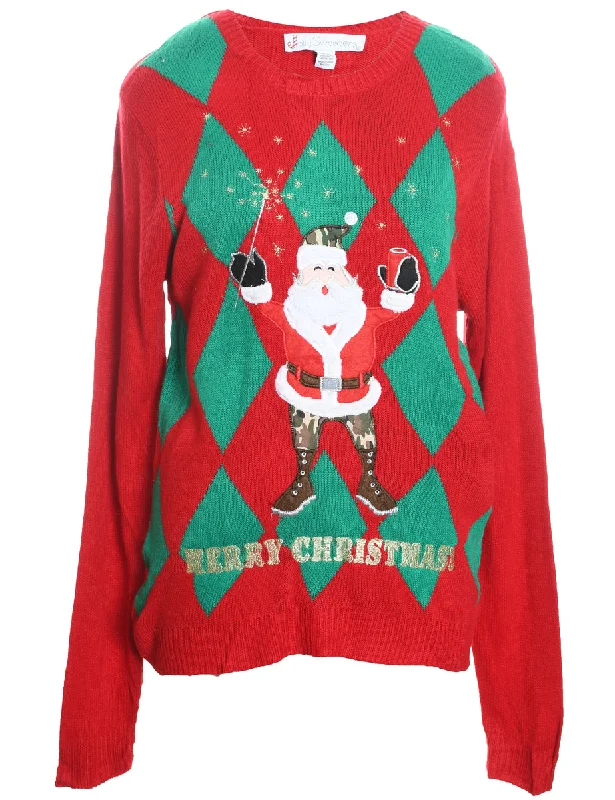 Santa Claus Christmas Jumper - M