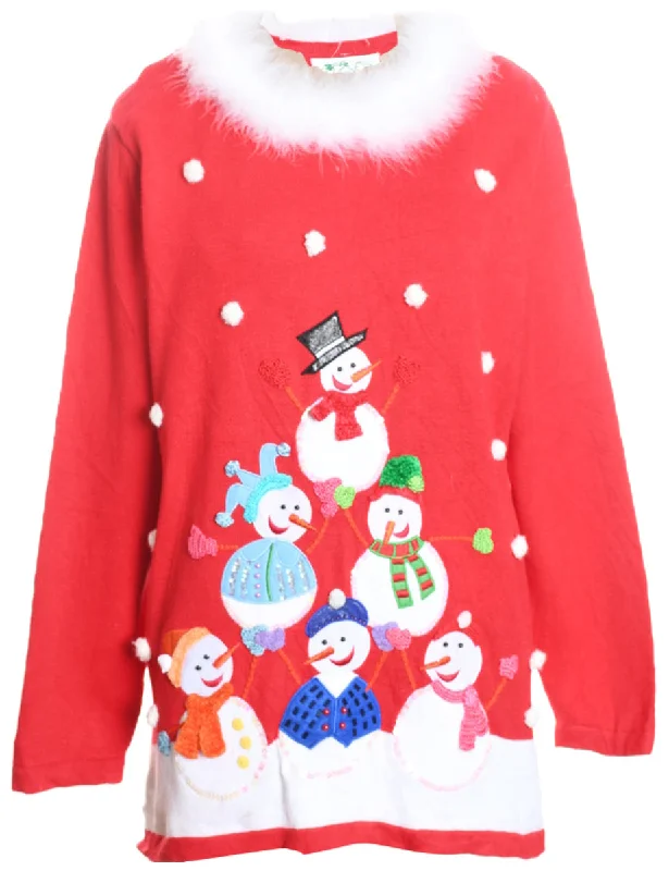 Snowman Christmas Jumper - L