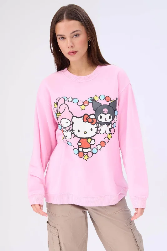 Hello Kitty And Friends Graphic Crew Neck Sweatshirt