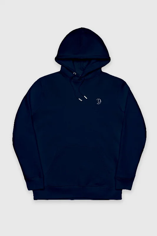 Navy Embroidered Logo Hoodie